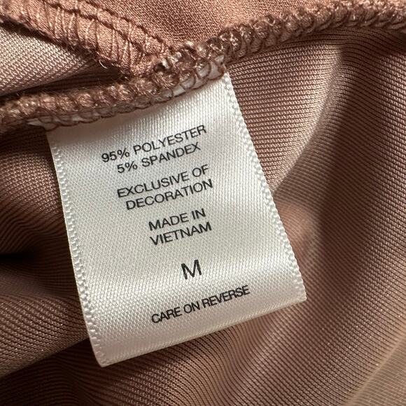 7th Avenue: Crushed Velvet Neutral Dusty Pink Tie Back Blouse - Picture 7 of 7